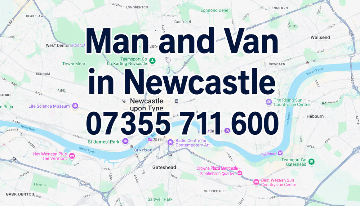 Harta zonei acoperite: Newcastle, Tyneside și Northumberland
